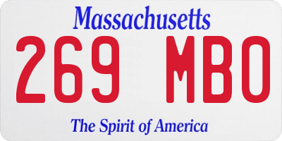 MA license plate 269MB0