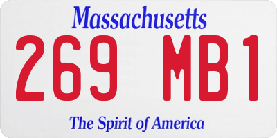 MA license plate 269MB1