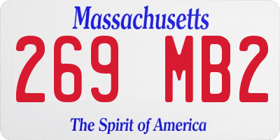 MA license plate 269MB2