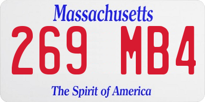 MA license plate 269MB4
