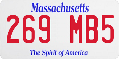 MA license plate 269MB5