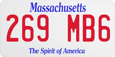 MA license plate 269MB6