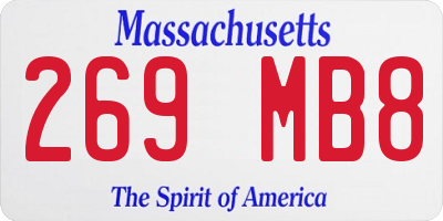 MA license plate 269MB8