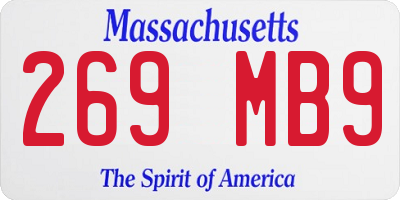 MA license plate 269MB9