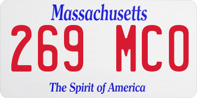 MA license plate 269MC0