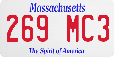 MA license plate 269MC3
