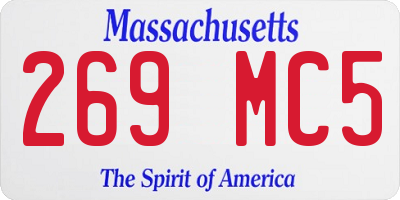 MA license plate 269MC5