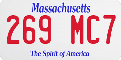 MA license plate 269MC7