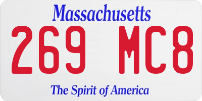 MA license plate 269MC8