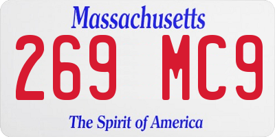 MA license plate 269MC9