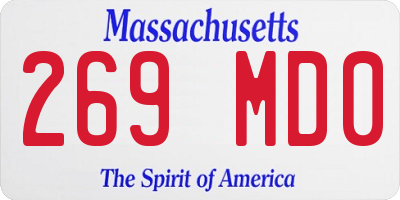 MA license plate 269MD0