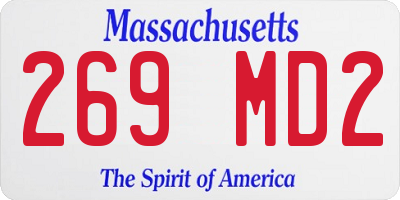 MA license plate 269MD2