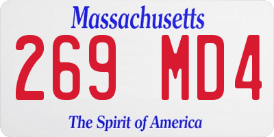 MA license plate 269MD4