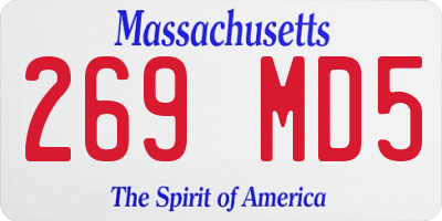 MA license plate 269MD5