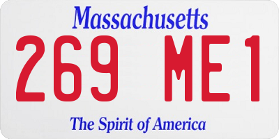 MA license plate 269ME1