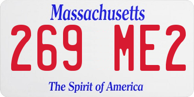 MA license plate 269ME2