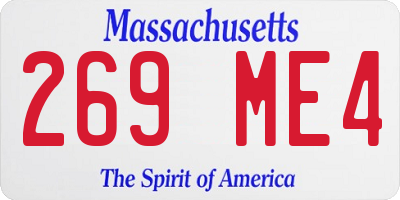MA license plate 269ME4