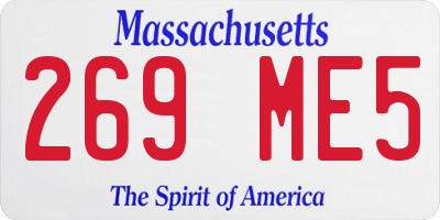 MA license plate 269ME5
