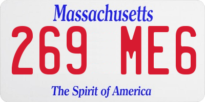 MA license plate 269ME6