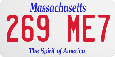 MA license plate 269ME7