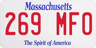 MA license plate 269MF0