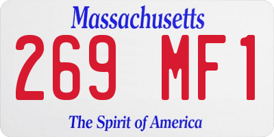 MA license plate 269MF1