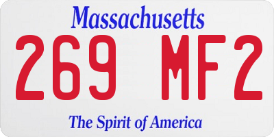 MA license plate 269MF2