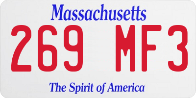 MA license plate 269MF3