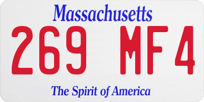 MA license plate 269MF4