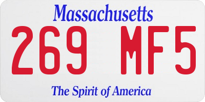 MA license plate 269MF5