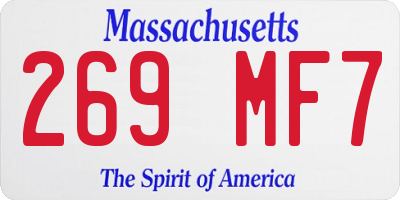 MA license plate 269MF7