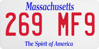 MA license plate 269MF9
