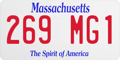 MA license plate 269MG1