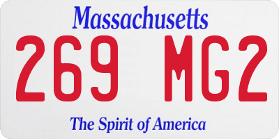 MA license plate 269MG2