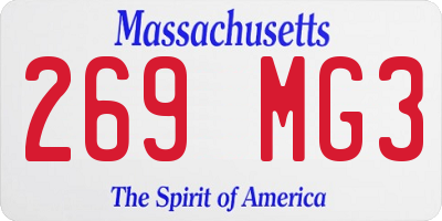 MA license plate 269MG3