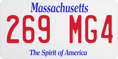 MA license plate 269MG4
