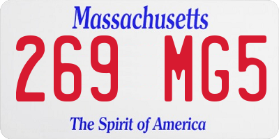 MA license plate 269MG5