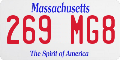 MA license plate 269MG8