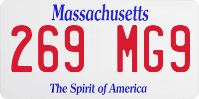 MA license plate 269MG9