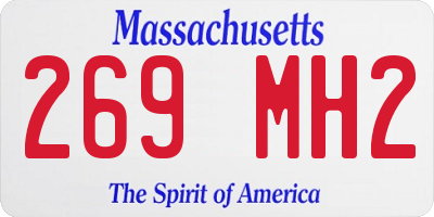 MA license plate 269MH2