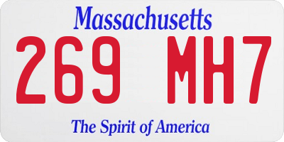 MA license plate 269MH7