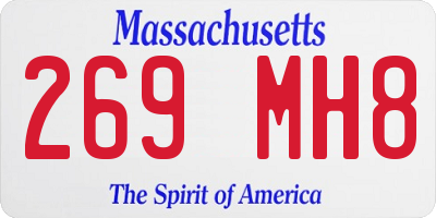 MA license plate 269MH8