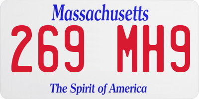 MA license plate 269MH9