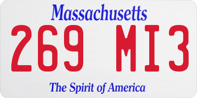 MA license plate 269MI3