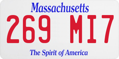 MA license plate 269MI7