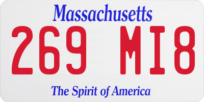 MA license plate 269MI8