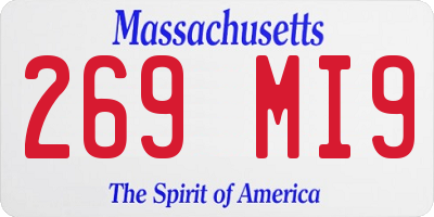 MA license plate 269MI9