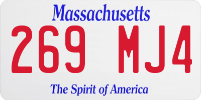 MA license plate 269MJ4