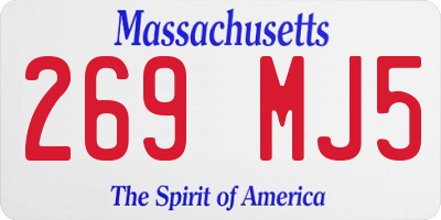 MA license plate 269MJ5