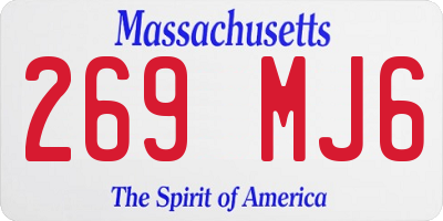 MA license plate 269MJ6